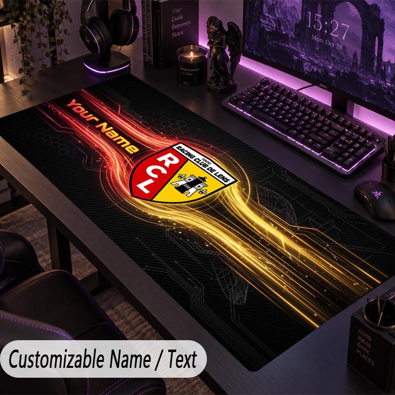 Large Mouse Padracing club de lens Custom Name Text Personalized Desk Mat Non Slip Gaming Pad