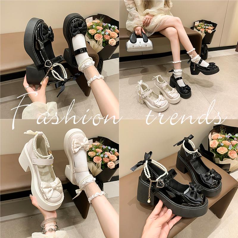 Lolita Schuhe Super Hohe Absätze Mary Jane Schuhe Damen Klobige Plateau Pumps Frau Knöchel Schnalle Partyschuhe