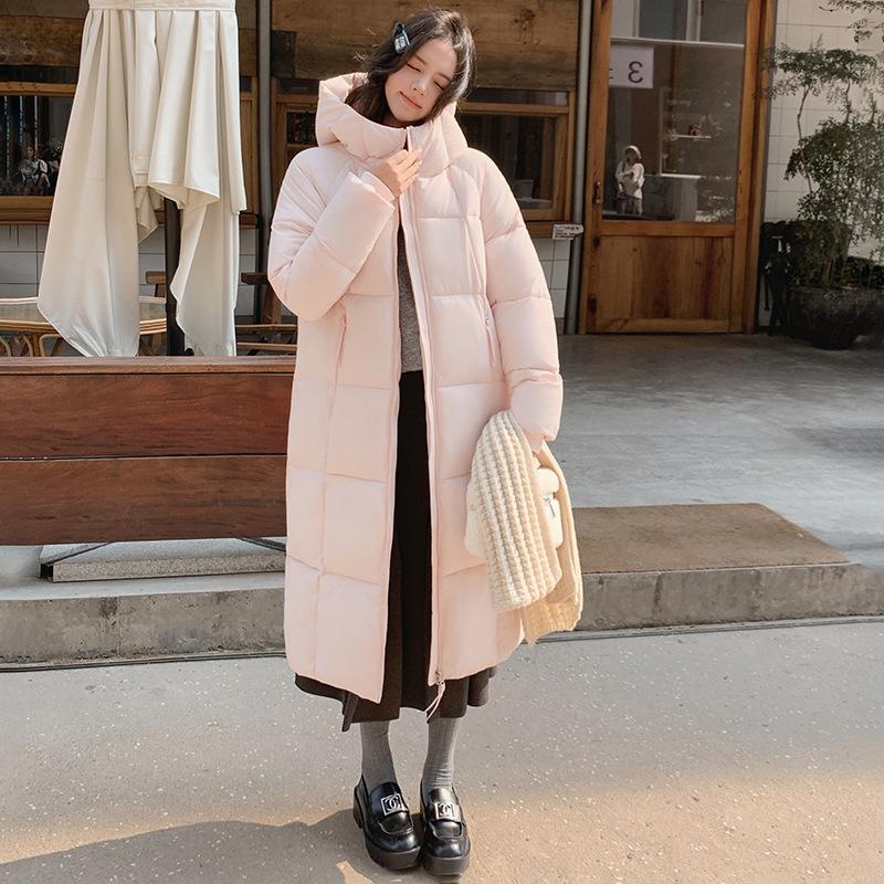 

Clouds and Puffs Long Over-the-knee Down Cotton-padded Jacket Chinese Opera Learners Thickened Hooded Cotton-padded Jack Practical Use M розовый