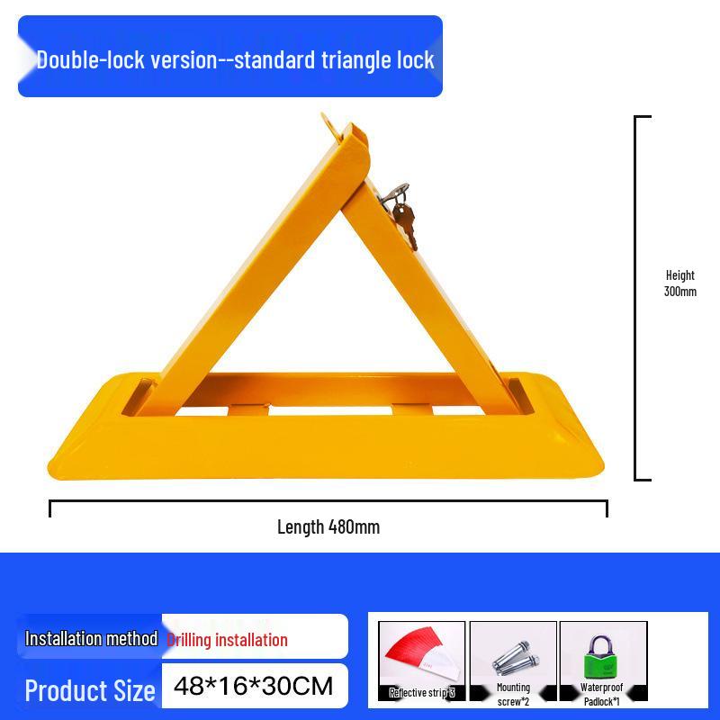 Heavy-Duty Triangle Parking Space Lock - Anti-Collision, Pressure-Resistant Floor Post for Garage