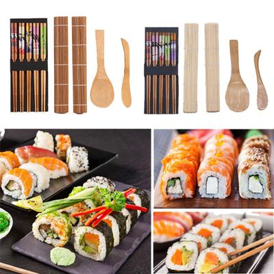 5 pezzi/set fai da te Onigiri Maker strumenti per la cottura del riso in legno naturale per sushi roll stampo
