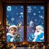 1/2 Sheets Cartoon Snowman Snowflake Santa Claus Christmas Window Wall Sticker Self-Adhesive Decor New Year Windows Stickers