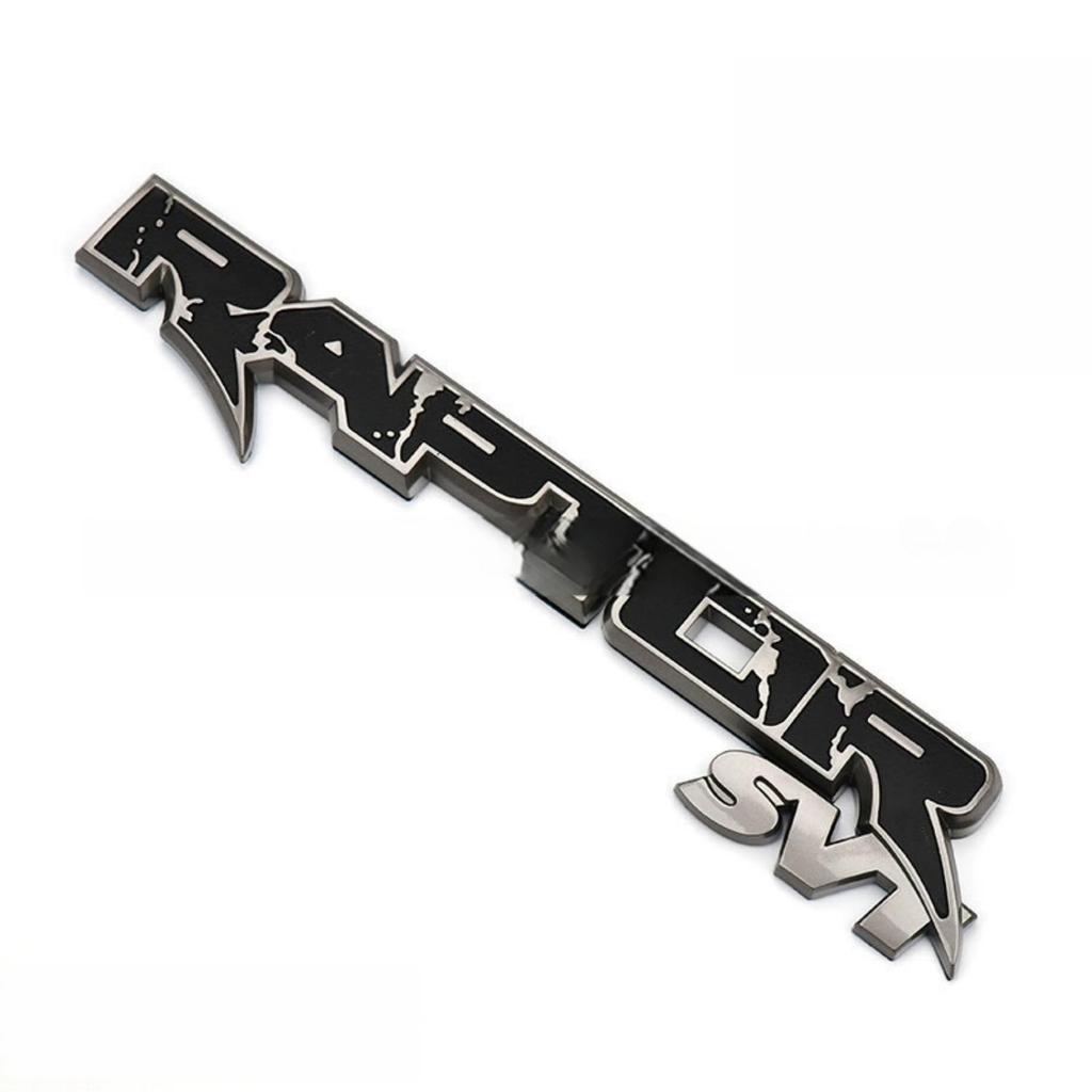 Car Rear Trunk Emblems Raptor Logo Stickers For Ford F-150 F-250 F-350, Fender Side Tailgate Rear Emblems, Gun Color,