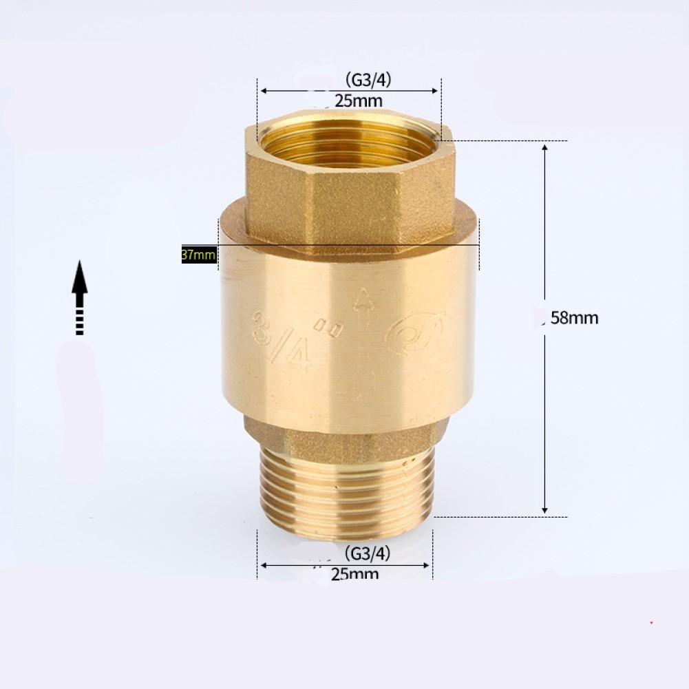 

Backflow Prevention Brass Check Valve Pipeline Connection 3/4 Inch