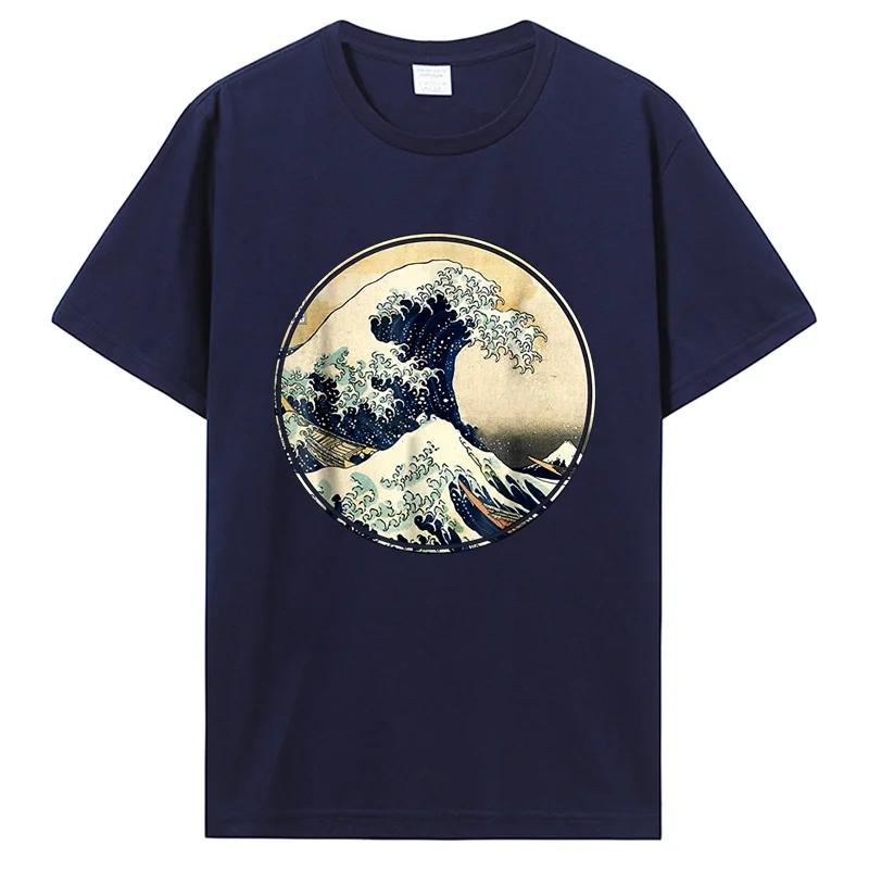 

Японская футболка Kanagawa Great Wave для мужчин и женщин, футболки для мужчин, футболка Cottno для улицы M