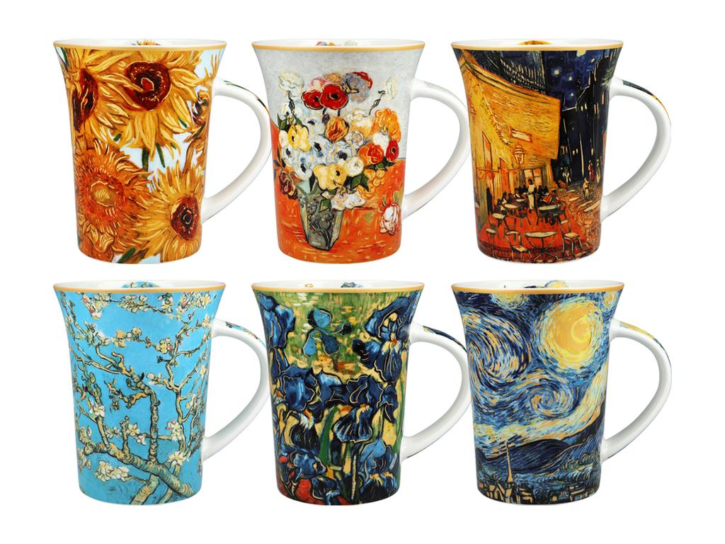 Set van 6 Bekers in Doos Van Gogh Complete Set voor Koffie Thee Cadeau 12St