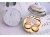 Mirror Case Marble Pattern Contact Lens Set - Electroplated Cosmetic Lens Companion.