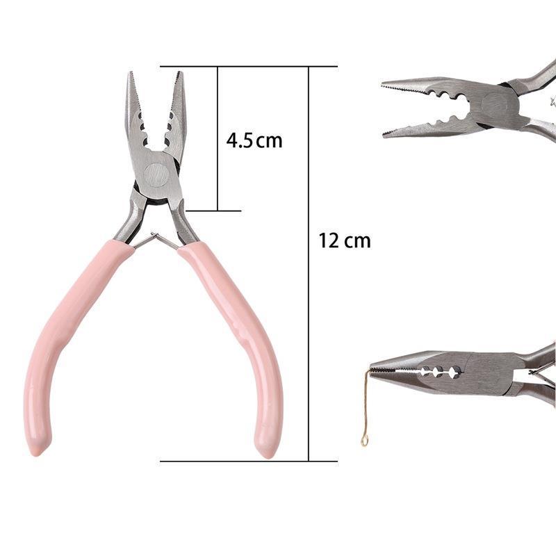 "Handmade Pink Needle-Nose Pliers: Multi-Function Jewelry Tool for Beading and Winding"