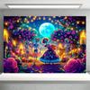 Classic and Vivid Mexican Cave Themed Banner Background Day of The Dead Party Home Decoration Photography Background Cloth