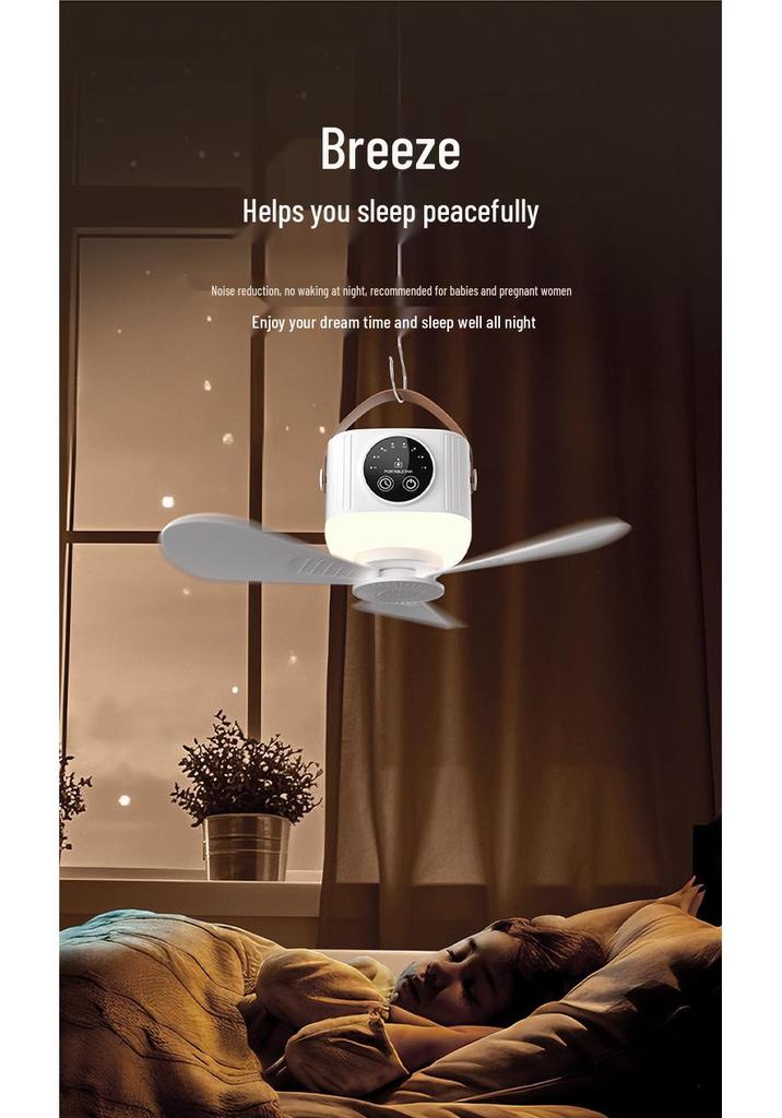 Portable Rechargeable USB Fan with Remote Control for Dorm, Bed, Outdoor, and Camping Use