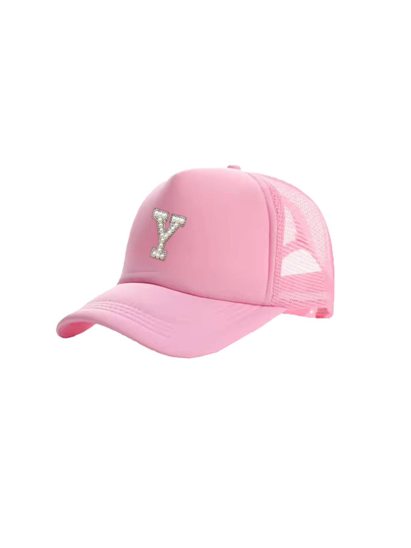 

1Pc Unisex Personalized A-Z Letter Mesh Adjustable Baseball Cap, Sun Hat, Dad Hat, Suitable For Daily Wear One Size