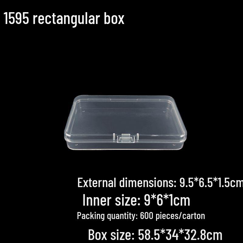 Square Transparent PP Plastic Storage Box for Electronics and Earbuds