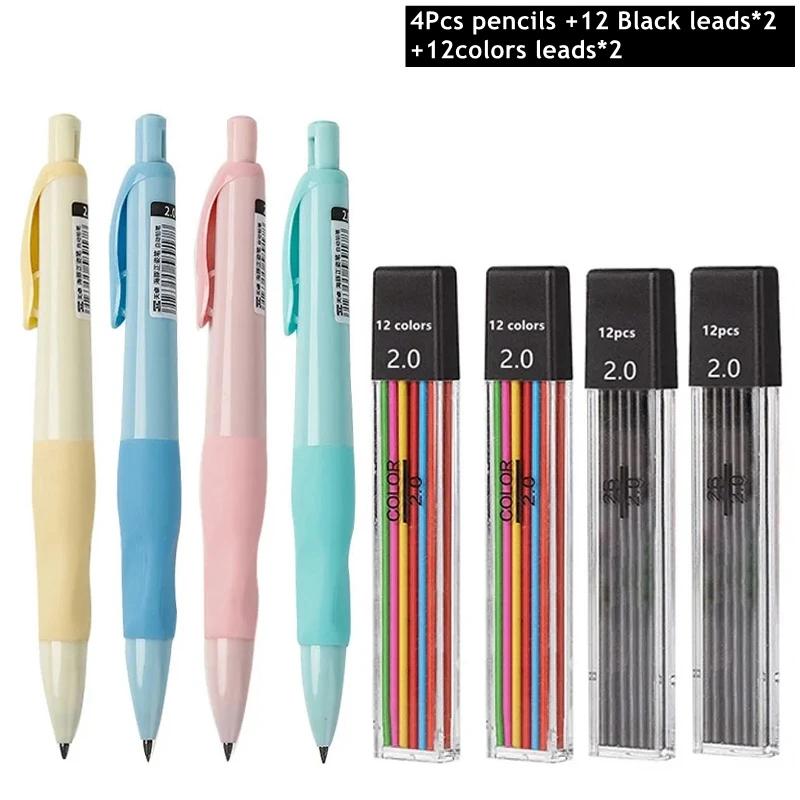Adorable Dolphin 2mm Mechanical Pencils Collection Carpenter Drafting HB Pencil 20 Mm for Drawing Writing Sketching Kawaii School Supplies