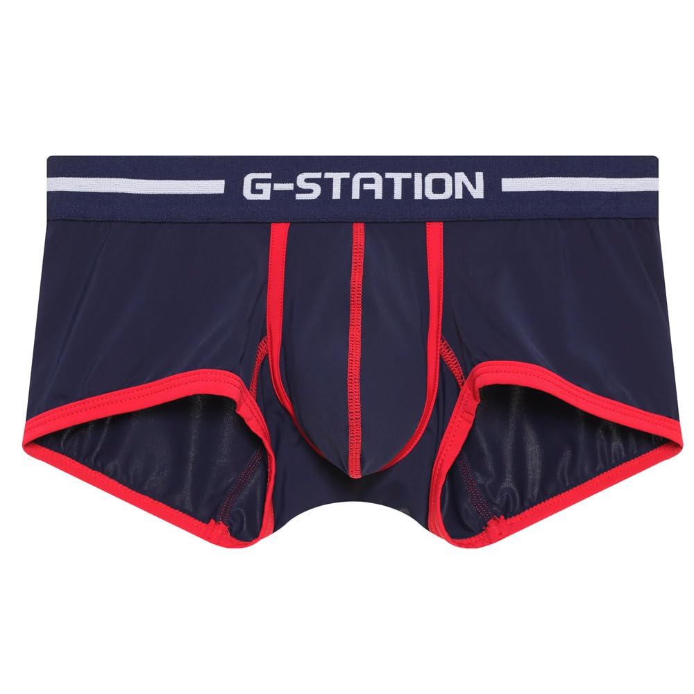 

Мужские шорты-боксеры G-Station, M, темно-синие, мужское нижнее белье, мужское нижнее белье, с низкой посадкой,