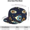 Baseball Cap for Men Women Eye Symbols Unique Vintage Dark Blue Flat Bill Snapback Hat Hip Hop Adjustable Low Profile Dad Hat