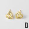 Elegant Female White Rose Red Zircon Cross Skeleton Heart Stud Earrings Trendy Fashion Gold Color Wedding Jewelry For Women