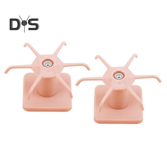 

Вешалка для посуды Вращающиеся крючки Прочные, выдерживающие нагрузку, Простые в установке Настенный органайзер для посуды Кухонные принадлежности розовый