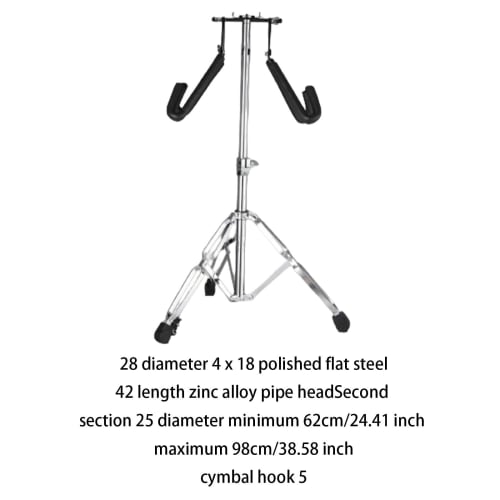 Cymbal Stand, Height Adjustable, Lightweight Aluminum Alloy, 3-Leg Stable Design, for Drum Parts, Black, Compatible with Model Names