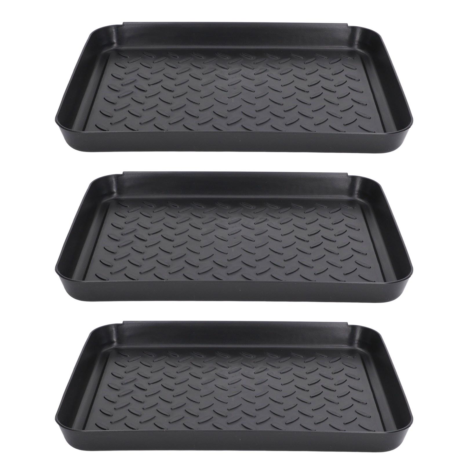 

Shoe Tray Durable Plastic Space Saving 3 Interlocking Design Wide Application Stable Boot Tray for Home Office Hotel