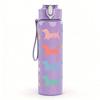 1PC Multi Breed Dog Silhouette Pattern Print 750ml Color Plastic Sports Water Bottle Leakproof Flip Straw Lid Suitable for Sports Office Home Use