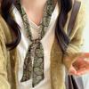 Retro plaid silk scarf women's cashew nut beaded pullable niche neck scarf accessories new design neck accessories