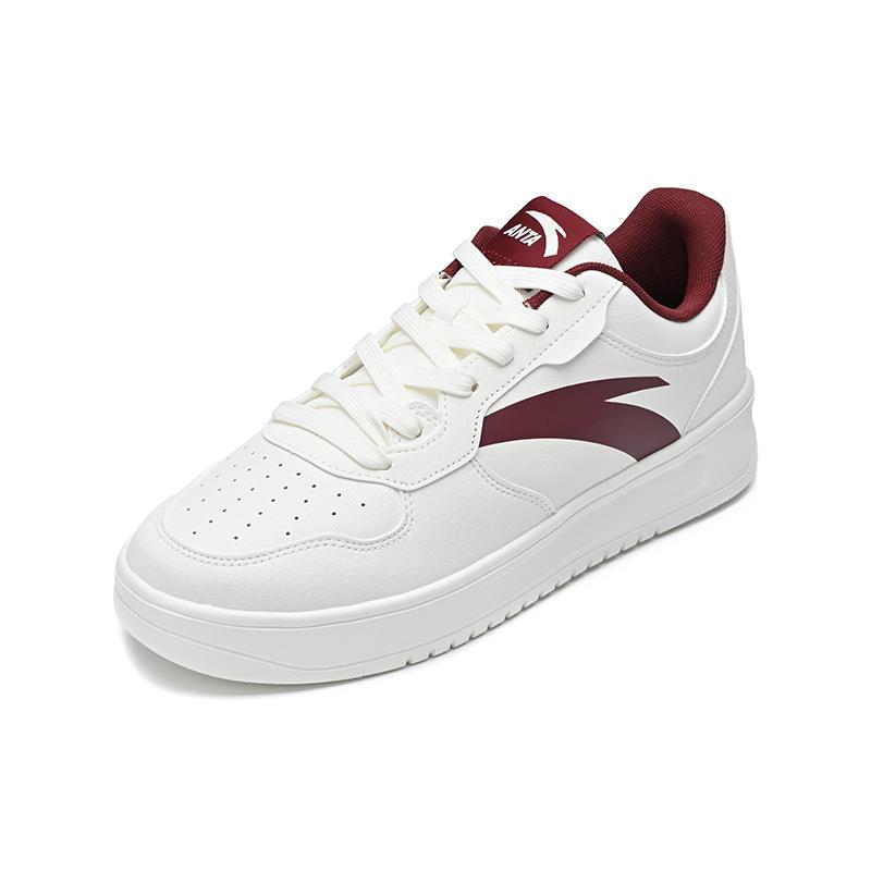 Anta Classic Simple Versatile Shock Absorbing Wear Resistant Low Top Sneakers Men Sneakers White Red 912538003Q-1