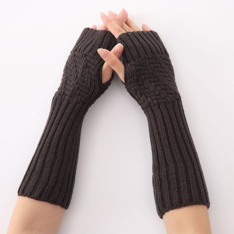 Botvotee  Arm Warmers Y2k Accessories Sleeves for Women Free Shipping Winter Long Sleeve Fingerless Gloves Knit Balck Arm Guard