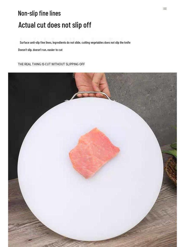 Runde rutschfeste verdickte PE-Schneidebrett - Schimmelresistent, beidseitig für den Heim- und Restaurantgebrauch