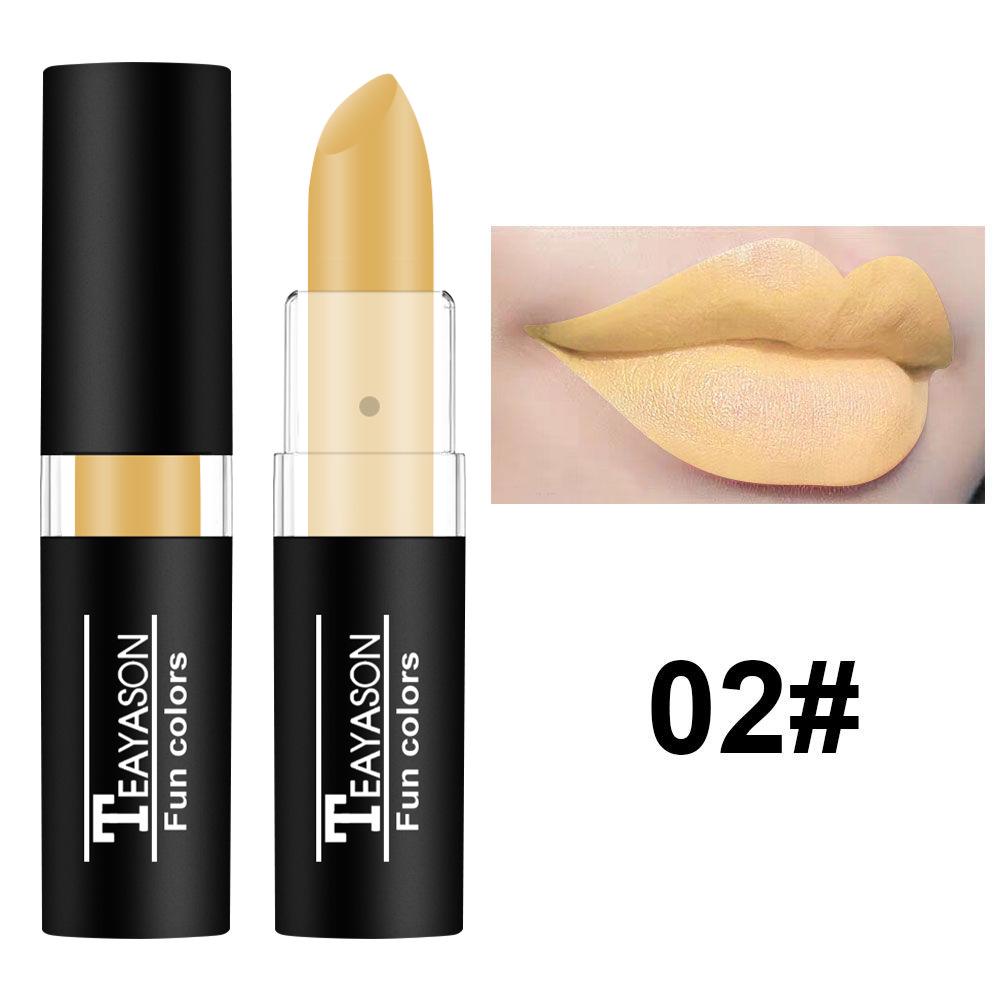Vampire Olive Dunkles Lippenstift-Set: Weiß, Nude, Schwarz, Lila - Halloween Retro Kreatives Make-up