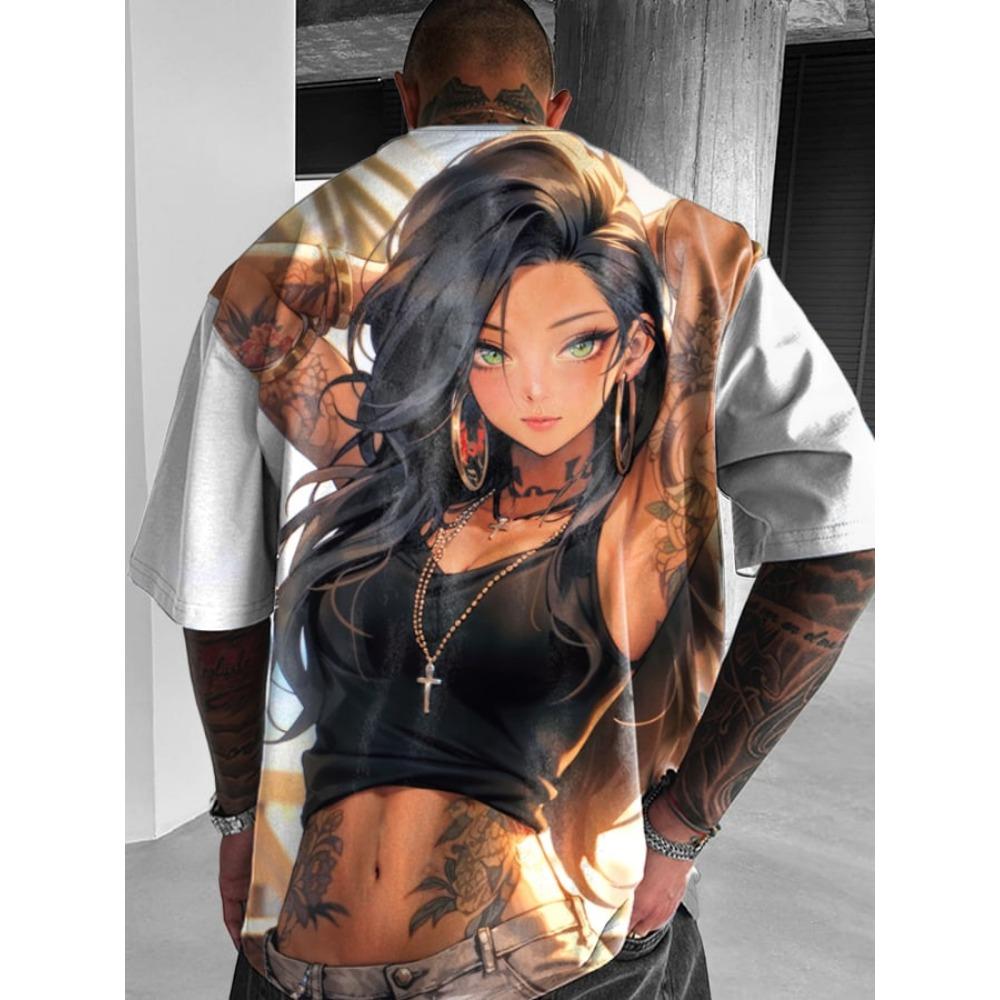 Men s T-shirt 3D printed anime printed short sleeved shirt 2XS