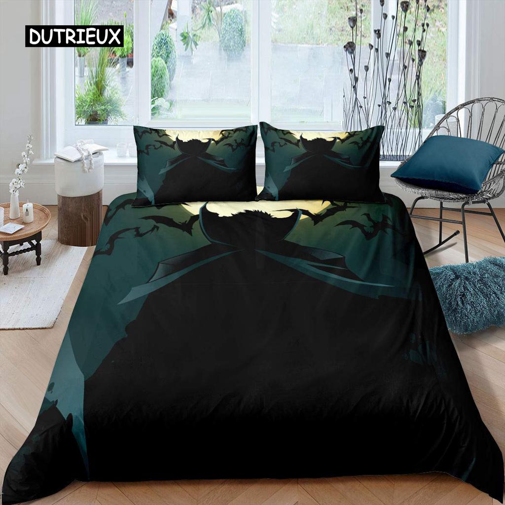 Halloween Flying Vampire Bedding Set Bats Duvet Cover Witchcraft Magic Comforter Cover Single Double King Polyester Quilt Cover