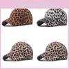Cotton Pattern Leopard Baseball Cap Unisex Curved Brim Sun Hat For Casual Wear