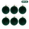 6Pcs 4/5/6/8CM Flocked Christmas Balls Christmas Decorations Hanging Balls Christmas Tree Ornaments