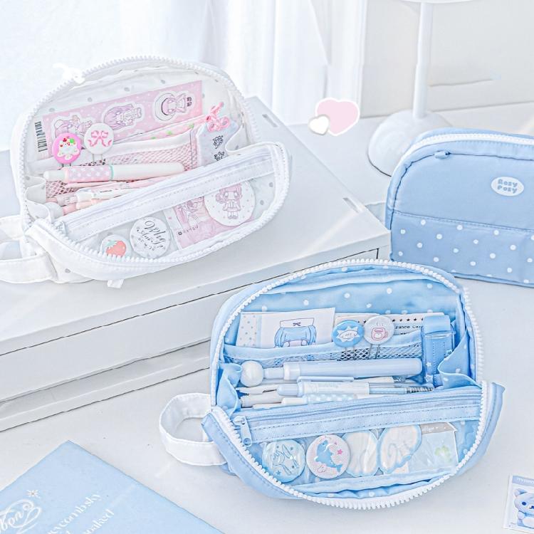 Pencil Case Fashionable Dot Design Pen Holders With Roomy Interior Small Items Holders Bag Desk Organizer