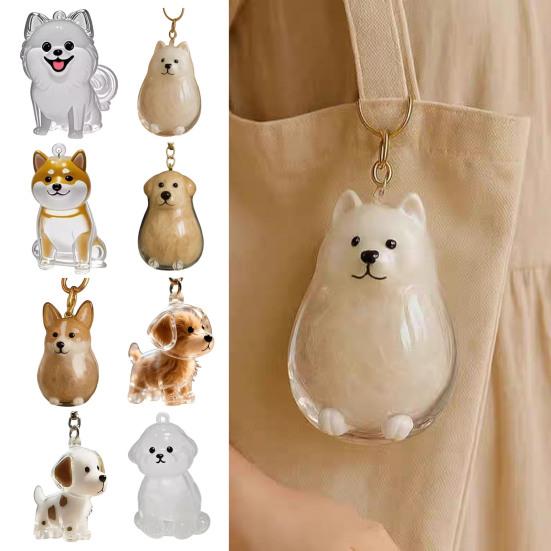 Pet Hair Collector Keychain Transparent Souvenir Capsule Waterproof Design Dog Hair Memorial