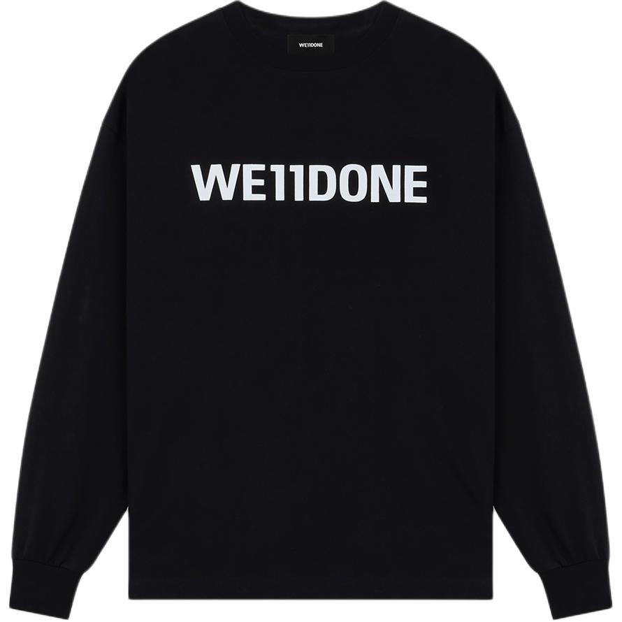 WE11DONE FW25 Basic Logo Long Sleeve T-Shirt Unisex Tops WD-TT3-25-720-U-BK