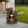 Resin Figurine Sculpture: Boys and Girls Playing In Water Garden Ornament
