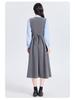 Age-Defying Preppy Vest Dress Set for Female College Students - Ideal for Exams & Interviews, Includes Shirt and Vest Dress