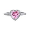 Heart Pink Diamond Pave Ring: Versatile, Fashionable Sweet Women's Jewelry