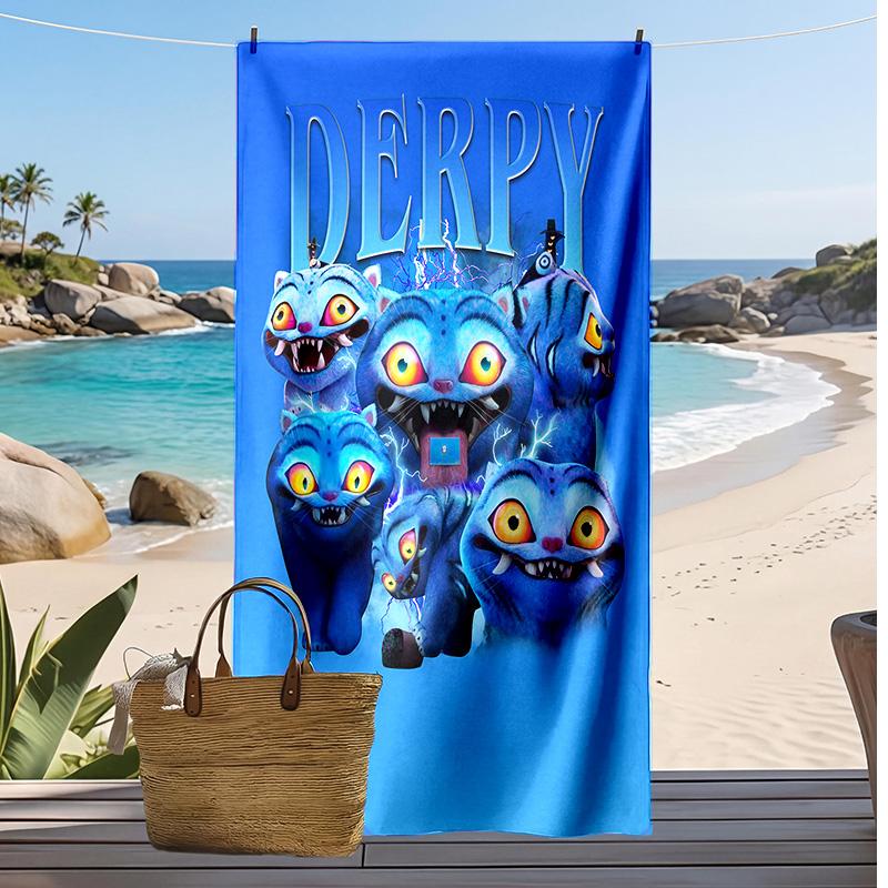 Kpop Demon Hunters Printed Beach Towel, Large Absorbent Quick Dry Towel for Summer Outdoor Swimming