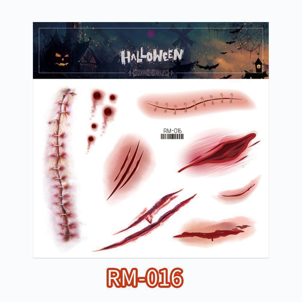 Halloween Kids' Waterproof Cartoon Tattoo Stickers - Cute Pumpkin, Ghost, and Skull Designs for Face Makeup