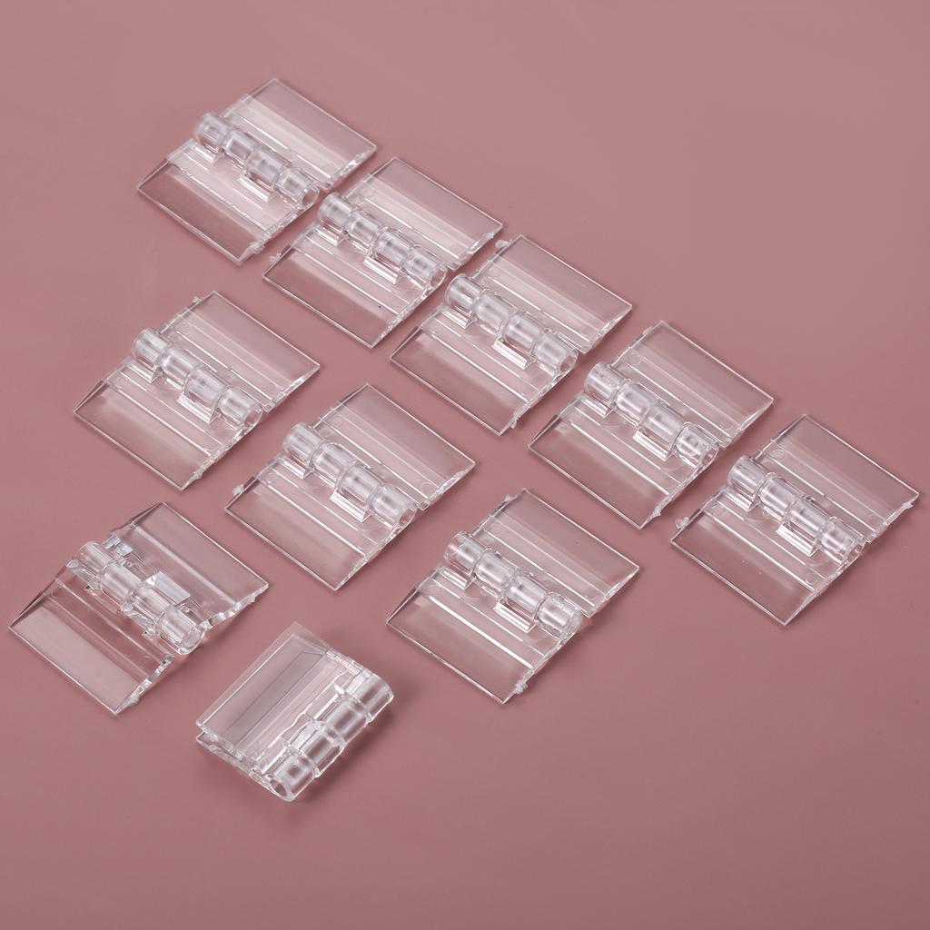 10Pcs Acrylic Hinges Clear Acrylic Mini Hinge Transparent Plastic Folding Hinge Tools for Furniture Cabinet Door 25*35mm/30*35mm