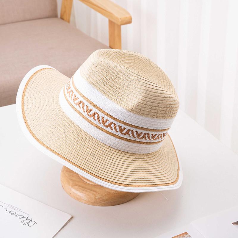 Summer Mens Weave Wide Brim Sun Hat With Foldable Design For Beach And Travel