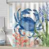Coastal Marine Shower Curtain: Dolphin, Starfish, Seahorse, Seashell, Sea Turtle - Moisture-Proof, Mildew-Resistant, Waterproof, Beach Bathroom Décor