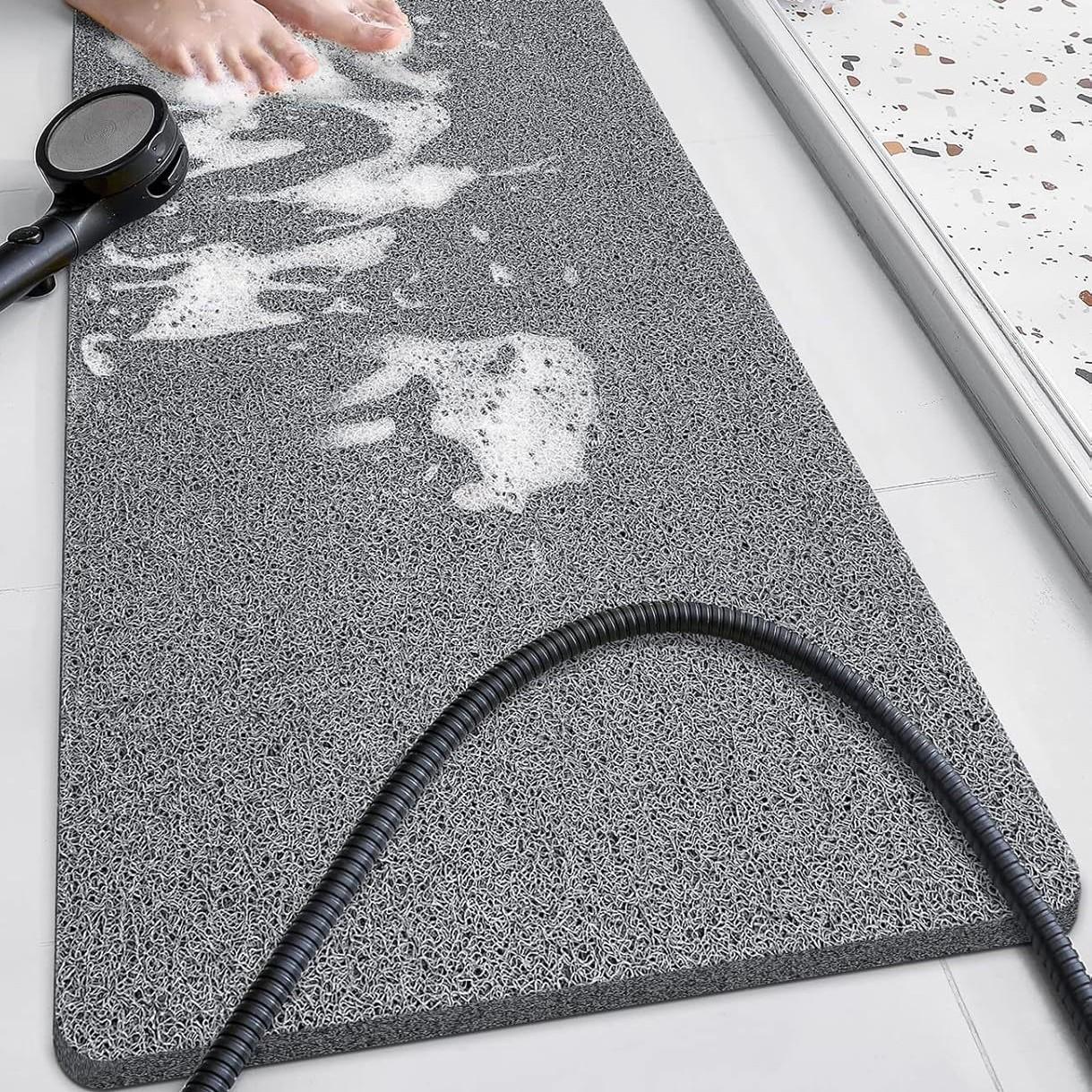 Bathroom Non-Slip Mat, Shower Room, Bathing Foot Pad, Silk Ring Toilet, Toilet Waterproof Floor Mat 40*60cm серый