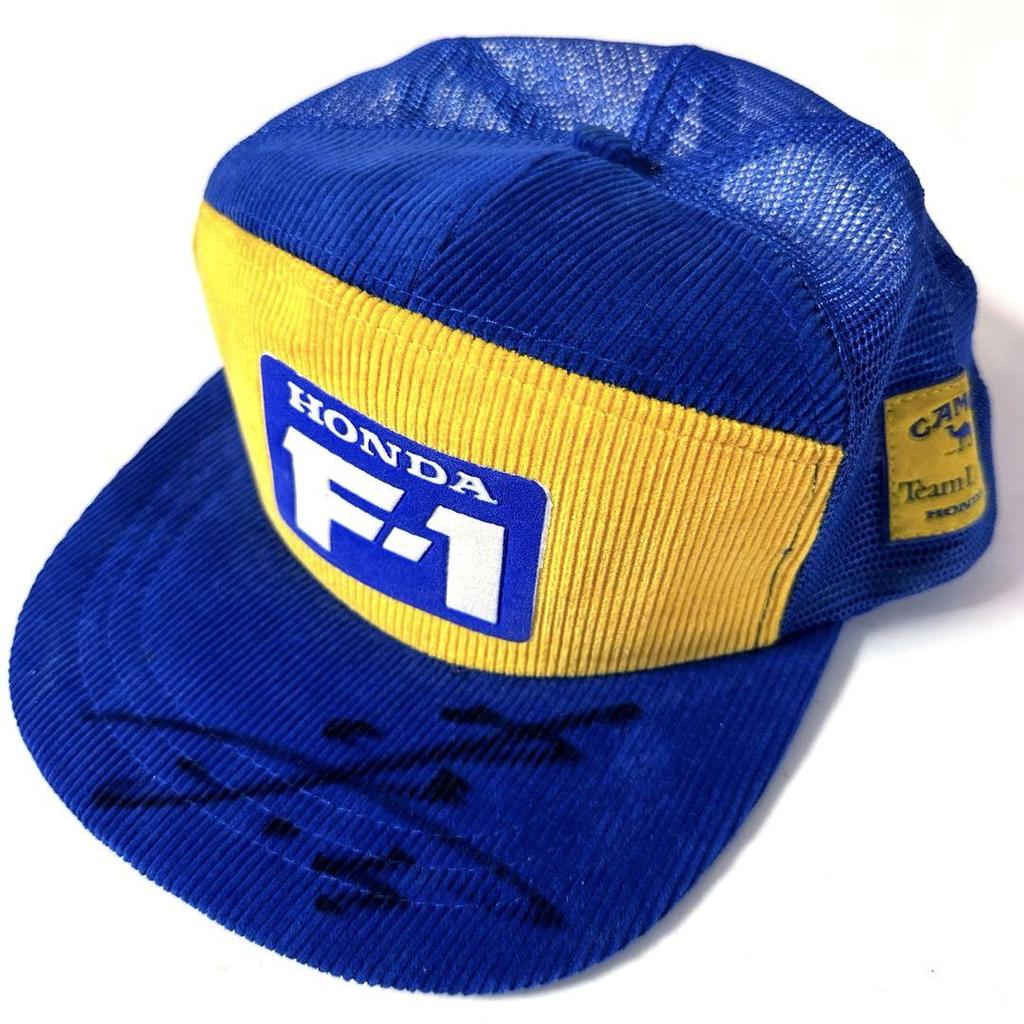 [USED] 80s Satoru Nakajima autographed camel Lotus Honda F1 cap