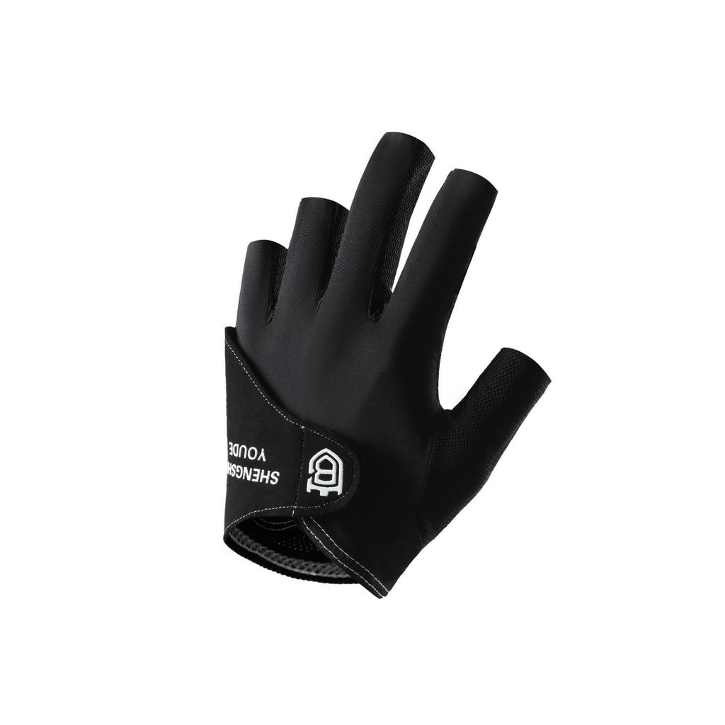 Billiard Fitness Half-Finger Gloves, Thin Breathable Anti-Slip Climbing Hiking Sunscreen Cycling Gloves