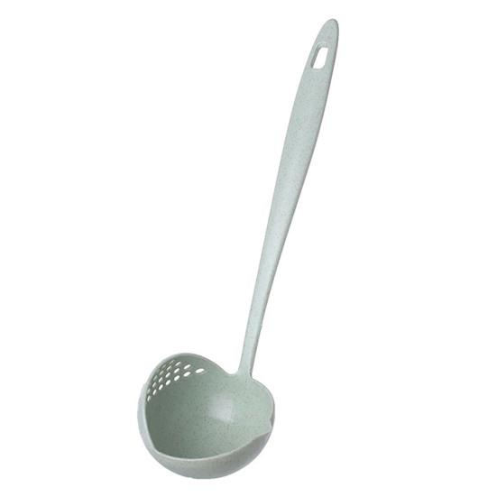4 Stück 2-in-1 Schaumlöffel mit langem Griff Weizensuppenlöffel mit Sieb Haushalts-Ablöffel zum Abtropfen und Servieren