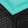Garden Footstool 2 pcs Black and Turquoise 38 x 38 x 45 cm