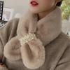 Women Winter Faux Rabbit Fur Scarf Warm Soft Neck Warmer Korean Style Collar Cozy Neck Shawl for Autumn Winter Fashion Accessory